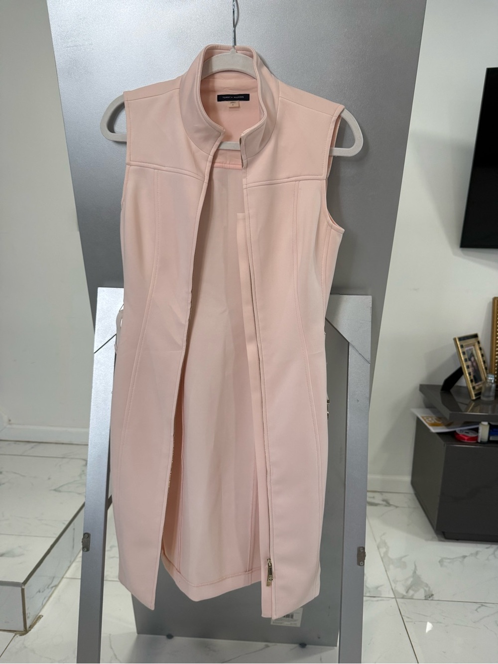 Tommy Hilfiger Sleeveless Blush Pink Long Vest Dress